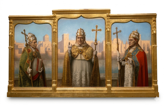 Les 3 papes constructeurs du palais des papes d'Avignon Les trois papes bâtisseurs du palais des papes d'Avignon : JEAN XXII, BENOIT XII et CLEMENT VI.