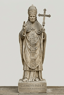Sculpture du pape CLEMENT V en majesté